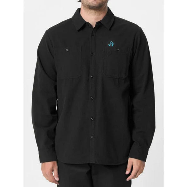 Camisa Santa Cruz Screaming Hand Utility Button Up Top Negra