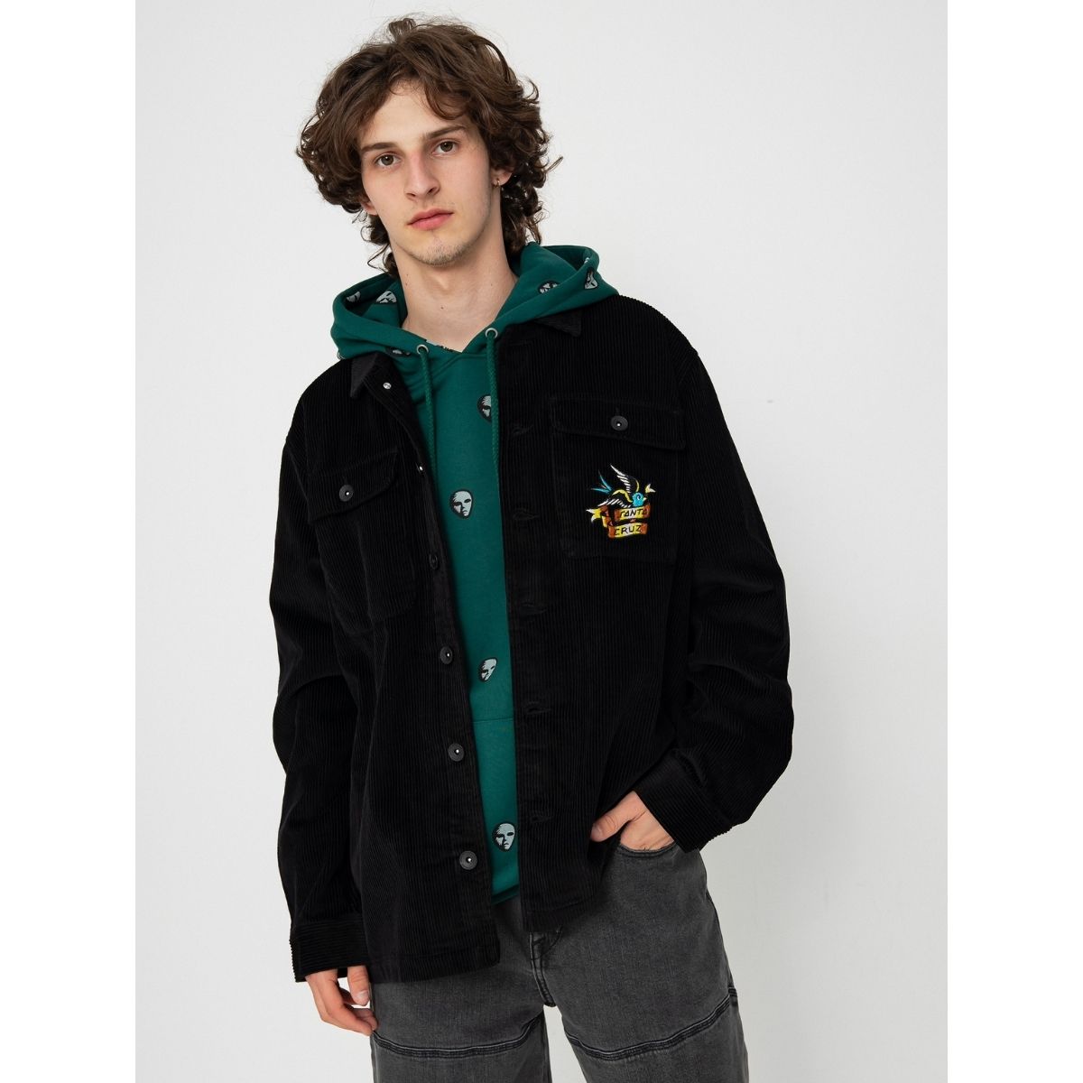 Camisa Santa Cruz Sommer Sparrow Corduroy Top Negra