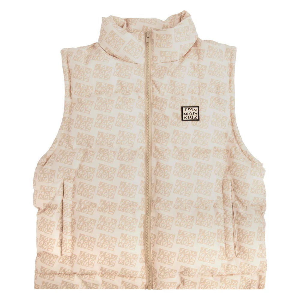 Chamarra Santa Cruz Checker Block Quilted Khaki