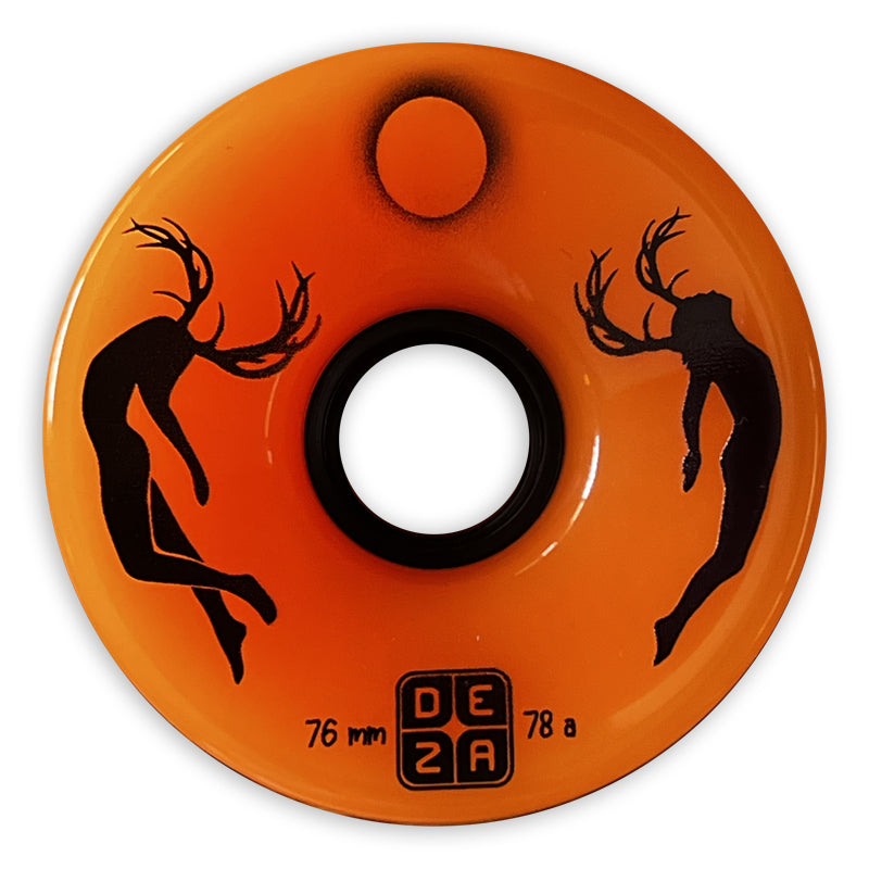 Ruedas Deza Skateboards para Longboard Amanecer 76 mm 78A Naranja