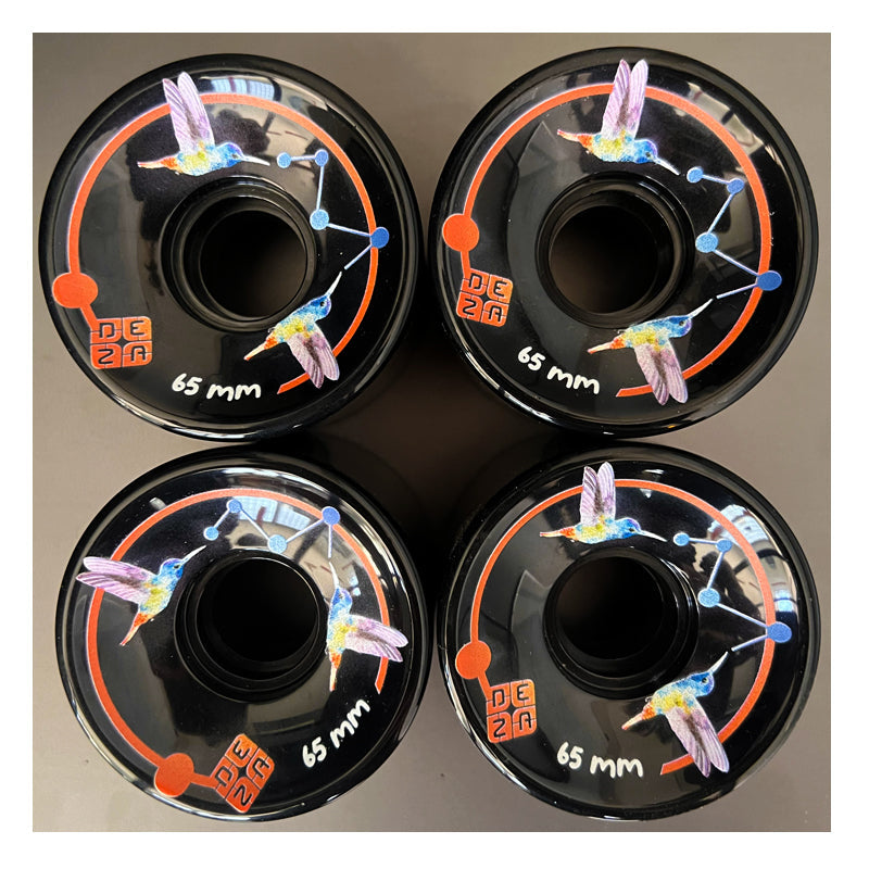Ruedas Deza Skateboards para Longboard Pájaros 65 mm 78A Negro
