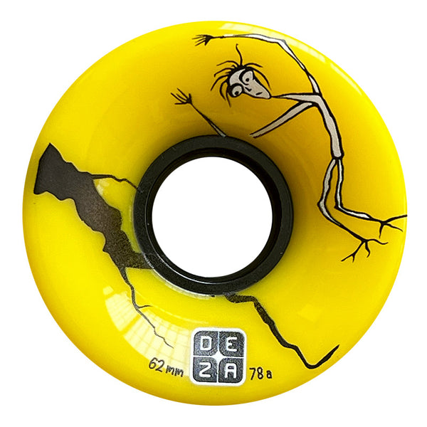 Ruedas Deza Skateboards para Longboard 62 mm 78A Amarillo