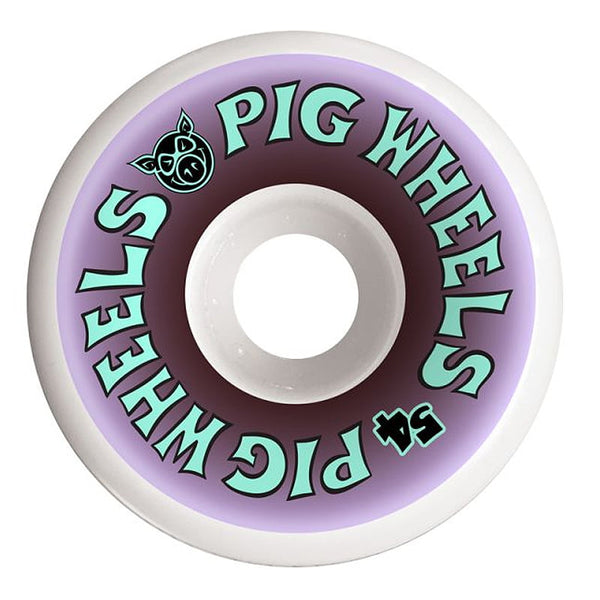 Ruedas Pig Wordmark 54 mm Blanco / Morado