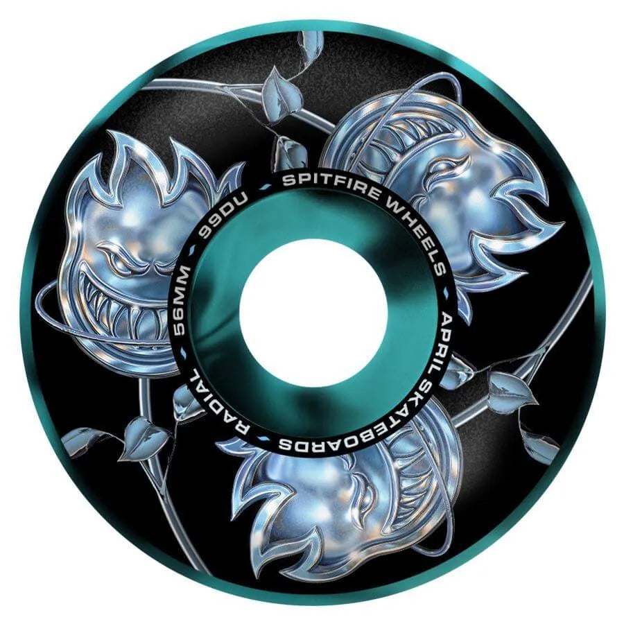 Ruedas Spitfire F4 99 x April Bighead Rose Swirl 56 mm Negro