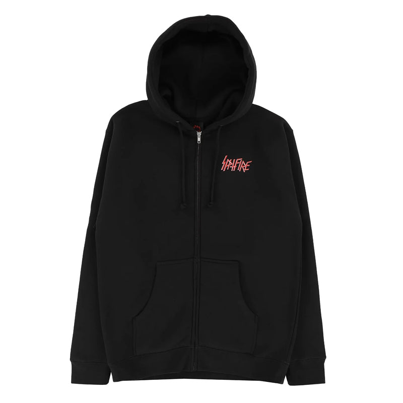 Sudadera Spitfire Zip con Capucha Undead Negro
