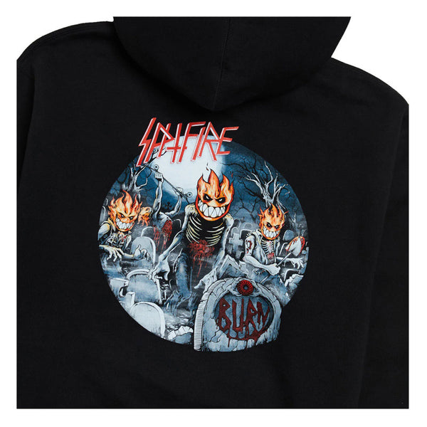 Sudadera Spitfire Zip con Capucha Undead Negro