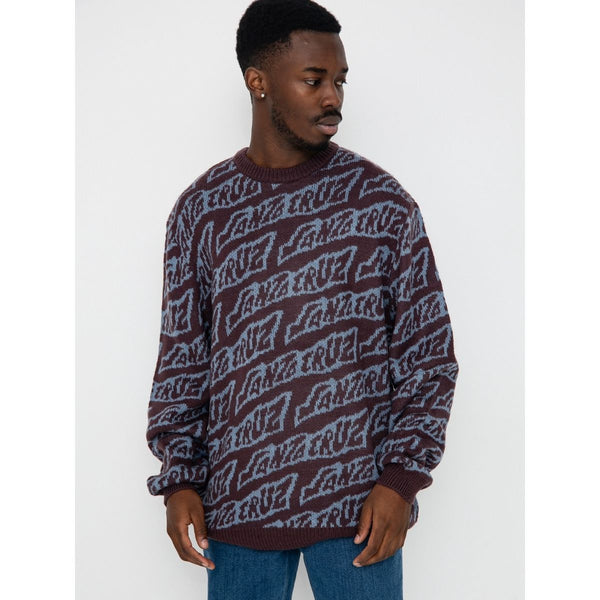Sweater Santa Cruz Creep Repeat L/S Crew Top Black Currant