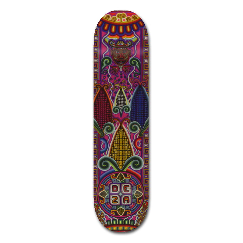 Tabla garantizada para su uso Profesional, compuesta de 7 capas de maple de Norte América. Serie inspirada en el Arte Huichol Mexicano. Arte orginal huichol realizado por artesano Roberto León y luego pasados a digital.