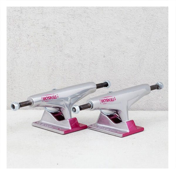Trucks Tensor Aluminio Stencil Mirror Crimson Fade Plata / Rosa